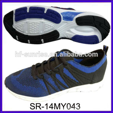 SR-14MY043 moda design novo malha sapatos malha calcanhares sapatos de tricô tecido esportes sapatos homens tênis